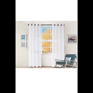 Superior Cormac Sheer Grommet Curtain 2 Panel Set, 52" x 96" White